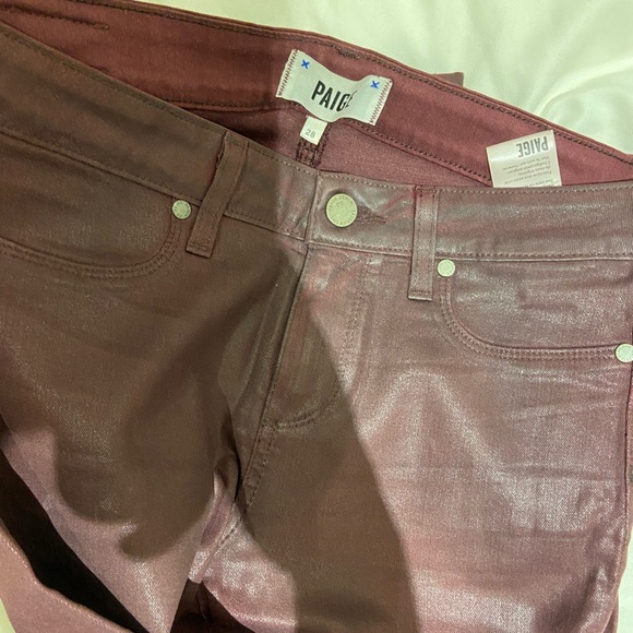 Paige burgundy waxed jeans - Picture 3 of 4